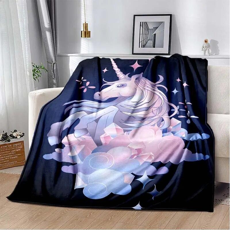 Милое розовое одеяло с единорогом, одеяло для дивана, украшение для спальни, гостиной, одеяло для кровати, одеяло для пикника, одеяло