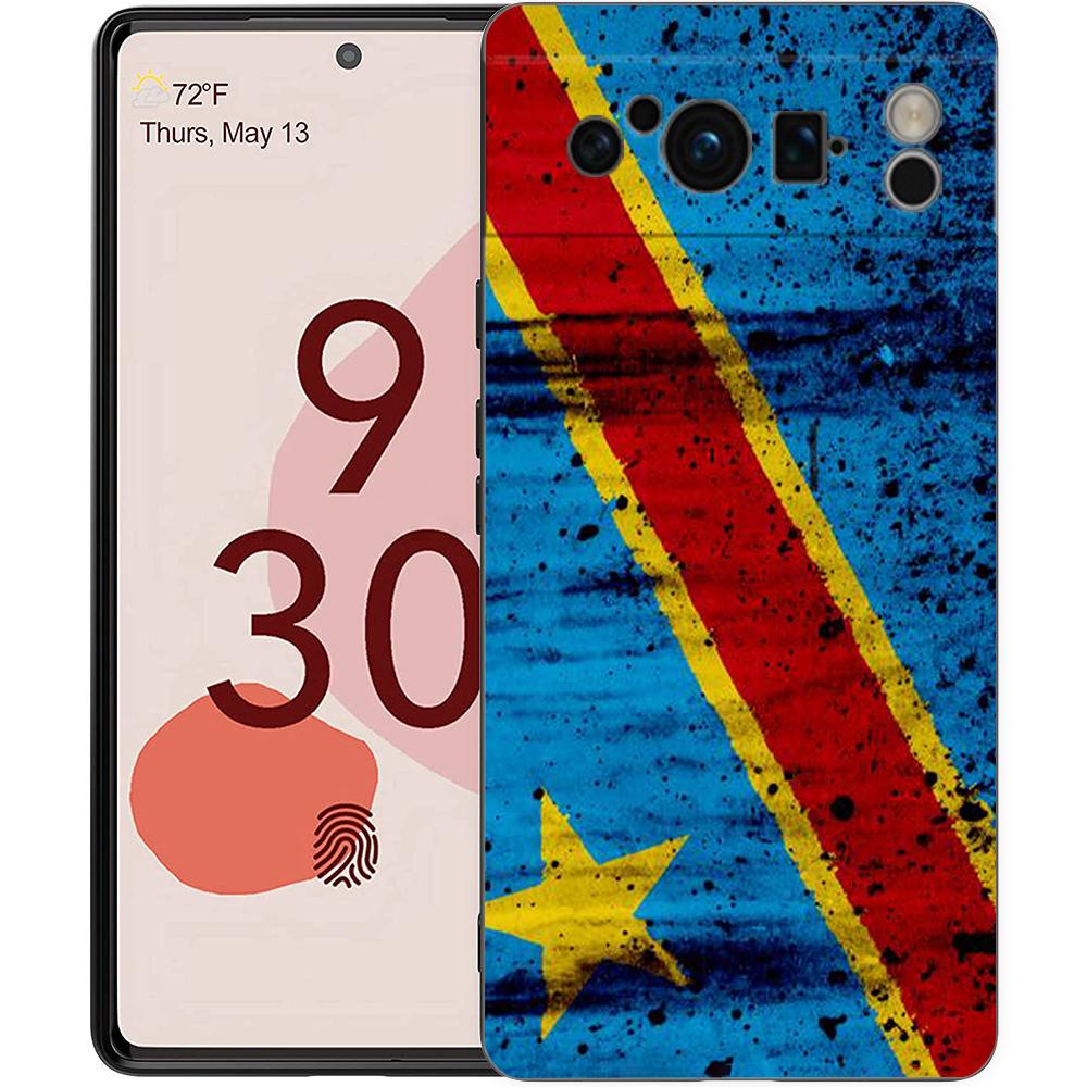 Чехол для телефона Google Pixel 8 A 7 6 Pro 6A 5G черный мягкий противоударный чехол силиконовый TPU чехол Coque флаг Конго