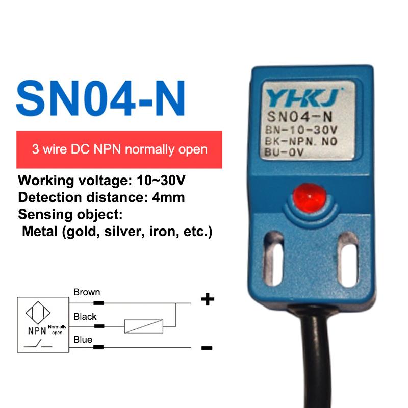 Npn Pnp Sn04-N Sn04-P Sn04-N2 Sn04-P2 Датчик обнаружения металла Бесконтактный выключатель, Используется для обнаружения металла Квадратный индуктивный выключатель