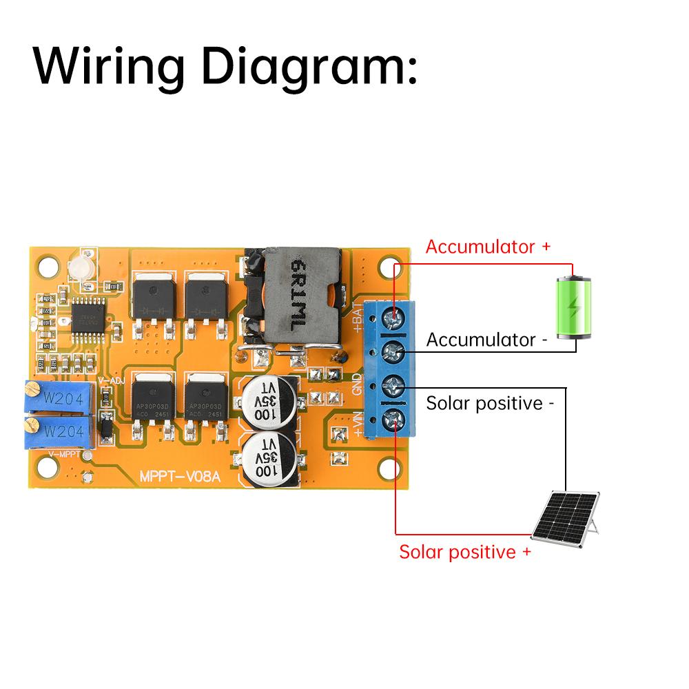 DC 100W 8-30V 5A 6A MPPT Solar Charge Controller Solar Charging Board Lithium Battery Board Solar Charging Control Board