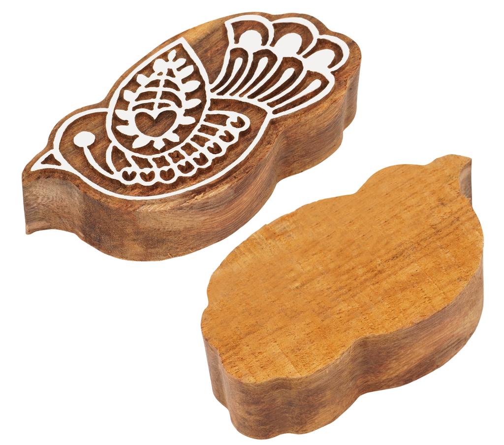 IBA Indianbeautifulart Текстильный печатный блок птица ручная резьба деревянный штамп дерево