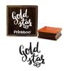 Printtoo Gold Star Word Design Diary Card Square Wooden Rubber Stamp Scrap-booking-2 x 2
