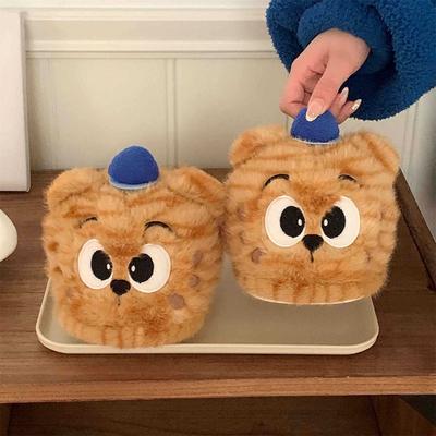 Новые милые хлопковые тапочки для домашнего комфорта и плотно облегающие пушистые туфли