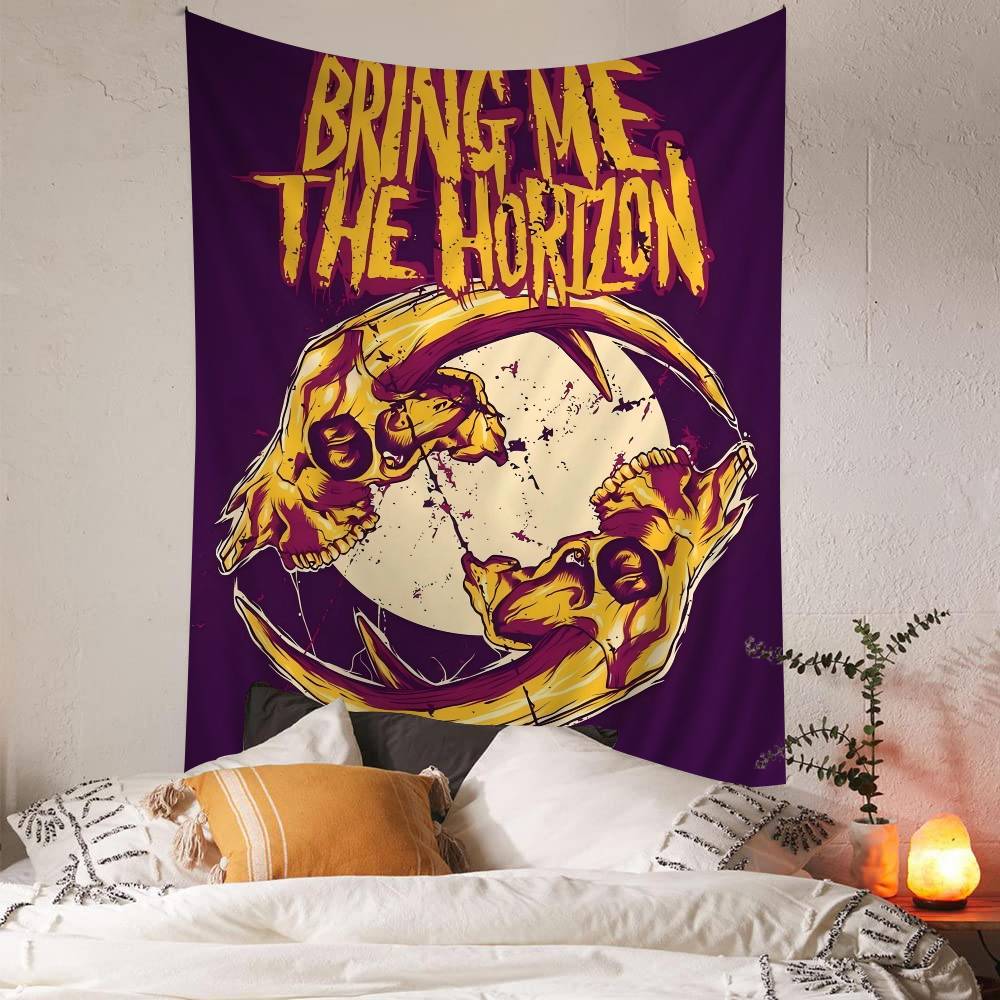 BBring Me The HHorizon Anime Tapestry Hanging Tarot Hippie Wall Rugs Dorm Home Decor