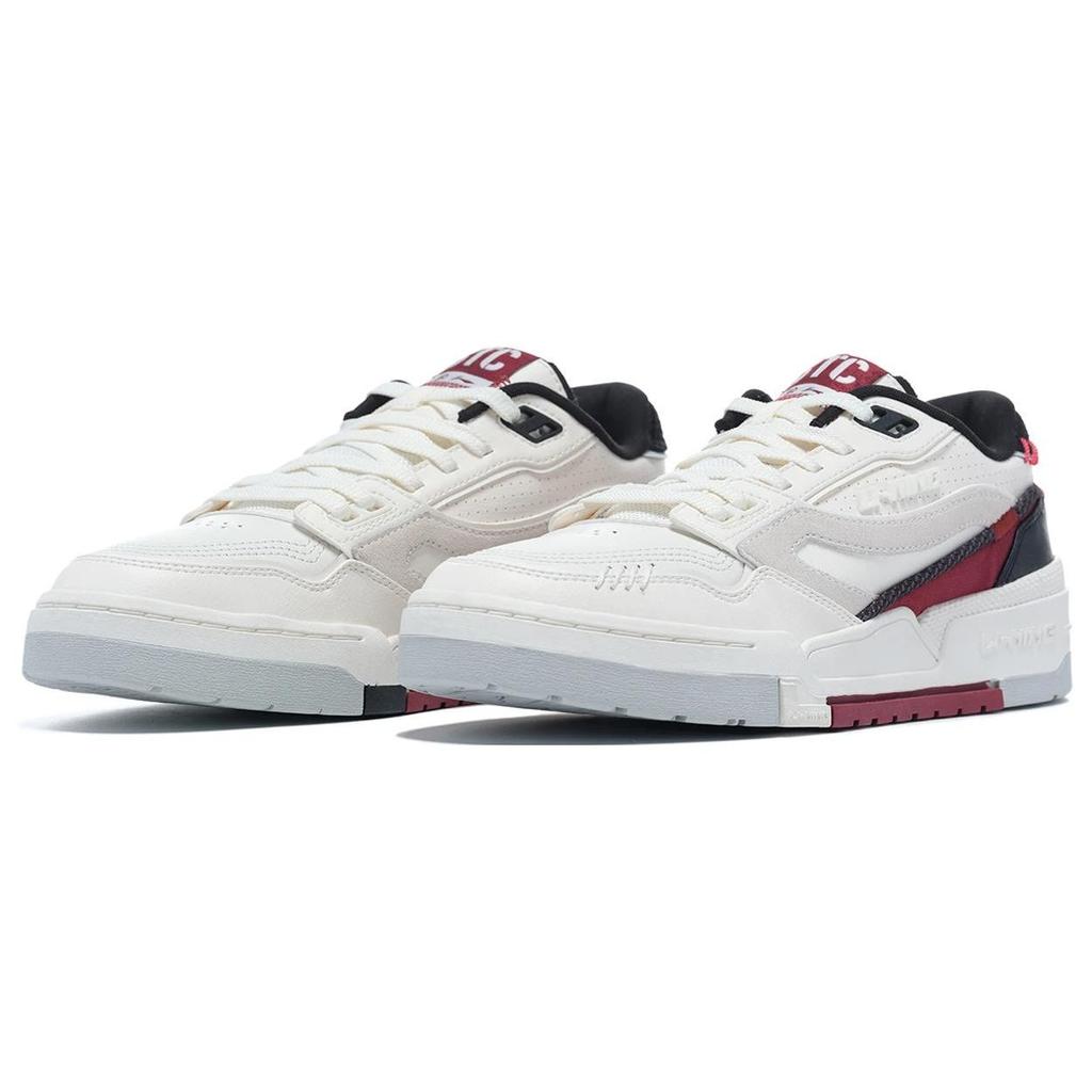 Li Ning 001 Btc Prm прочные дышащие низкие кроссовки для скейтбординга мужские белые красные AGCT003-3