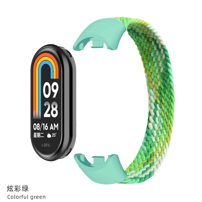 Плетеный Solo Loop для Xiaomi Mi Band 8 9 Аксессуары для ремешка Эластичные нейлоновые ремешки для часов Замена correa bracelet для Miband 8 NFC