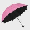 Dual-Use Water-Blooming Parasol: Foldable, Sun & Rain Black Glue Umbrella, Customizable LOGO.