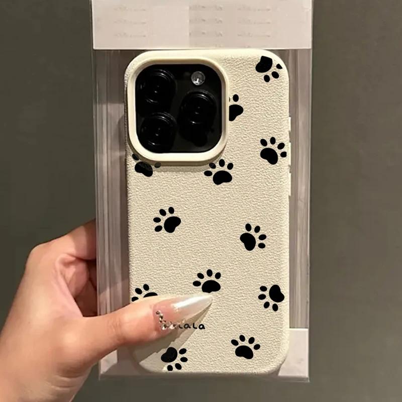 Милый Чехол для Телефона с Рисунком Лапок Животных Для iPhone 17 16 15 14 13 12 11 Pro Max Plus 17 Air XS X XR Ударопрочный Мягкий Задний Чехол