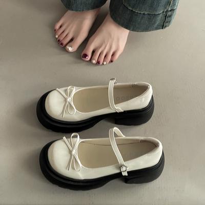 Туфли-лодочки универсальные толстый каблук высокий каблук маленькие кожаные туфли женские летняя мода красивые с юбкой нежные Мэри Джейн одинарные туфли