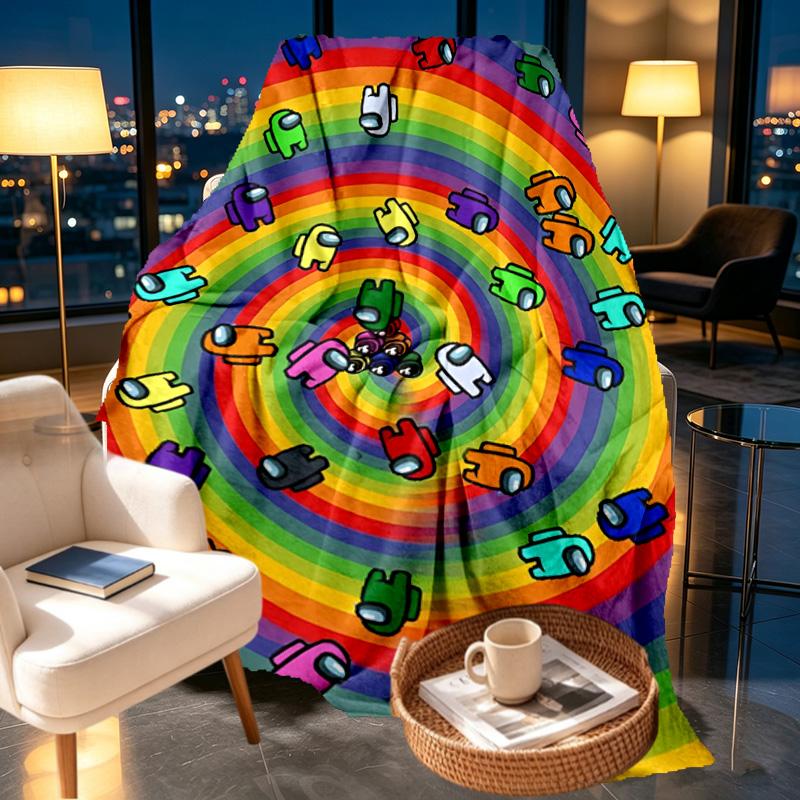 Among Us Print Blanket - Soft & Comfortable, for Bedroom, Travel, Sofa, Home Decoration - Birthday Christmas Gift for Friend