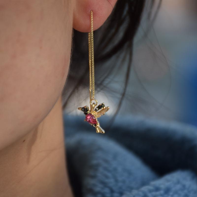 Трендовые длинные висячие серьги в виде маленькой птички для женщин и девушек, серьги-кисточки в виде колибри, ювелирные изделия, индивидуальный подарок