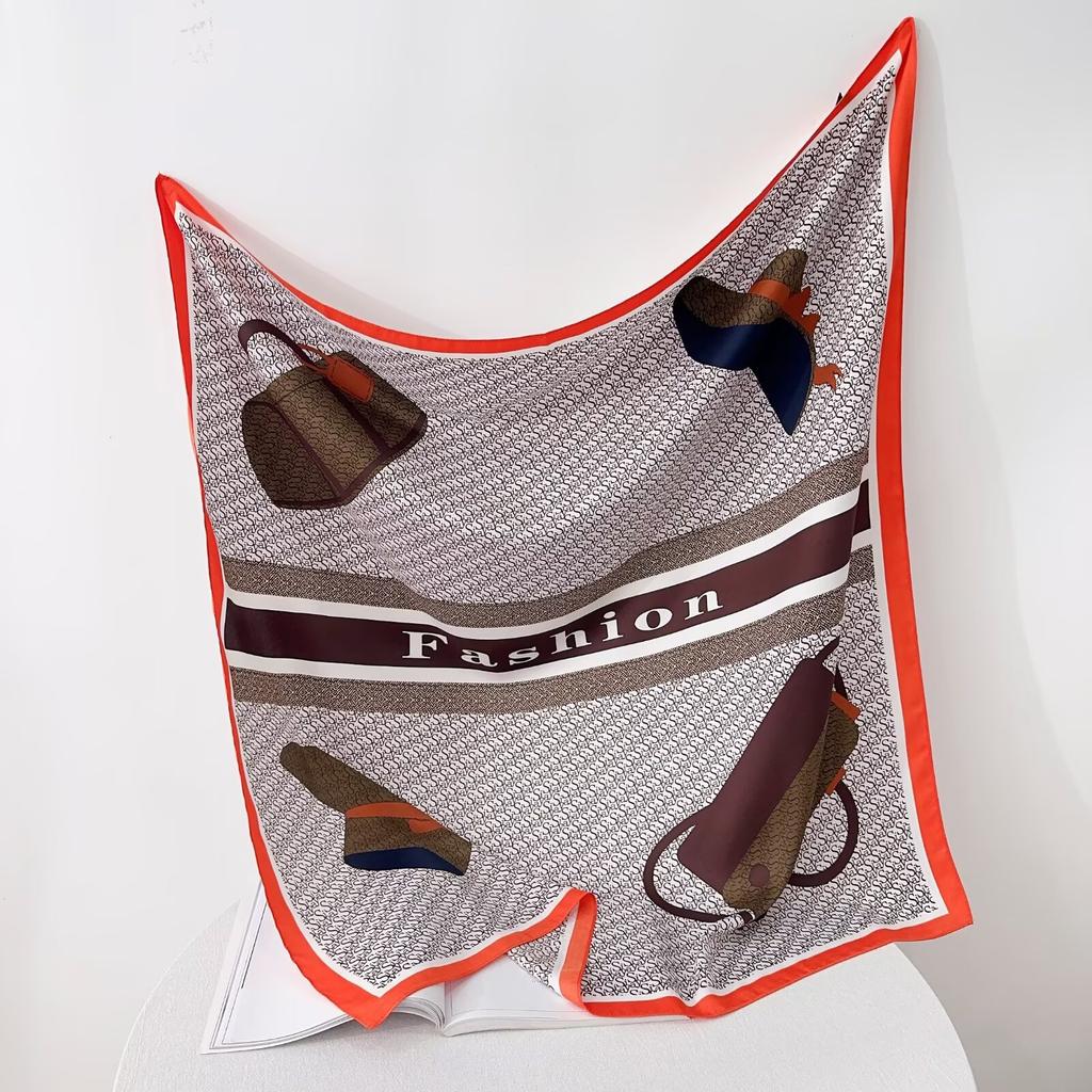 Twill 90 Silk Scarf Simulation Silk Printing Universal Square Scarf For All Seasons