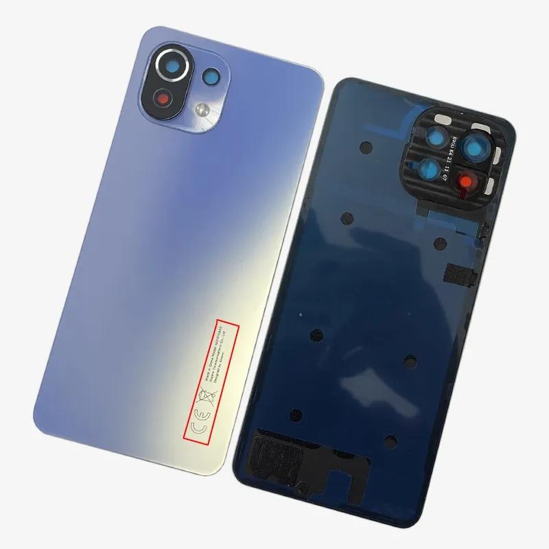Задняя крышка для Xiaomi Mi 11 Lite Стеклянная крышка аккумулятора Корпус Чехлы Mi11 Youth NE 5G С заменой модуля камеры