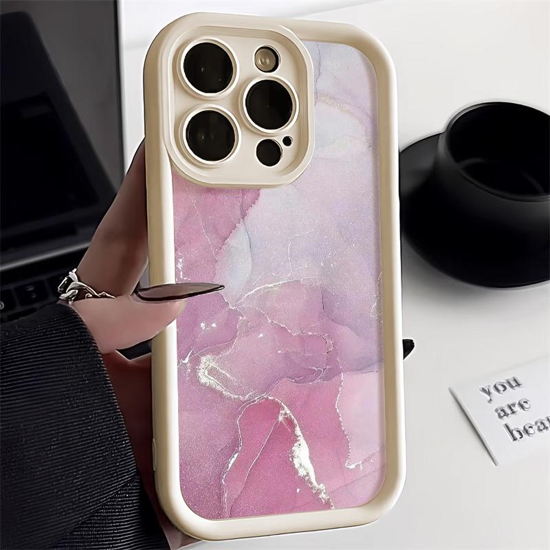 Мягкий силиконовый чехол с узором под коричневый мрамор, подходит для iPhone17 16 15 14 13 Pro Max 12 11, роскошный ударопрочный защитный чехол с золотой фольгой