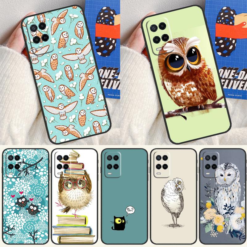 Cute Owl Cartoon For Oppo A74 A94 A54 A80 A78 A98 A40 A60 A18 A38 A58 A15 A17 A77 A57S A16 A76 A96 Phone Case