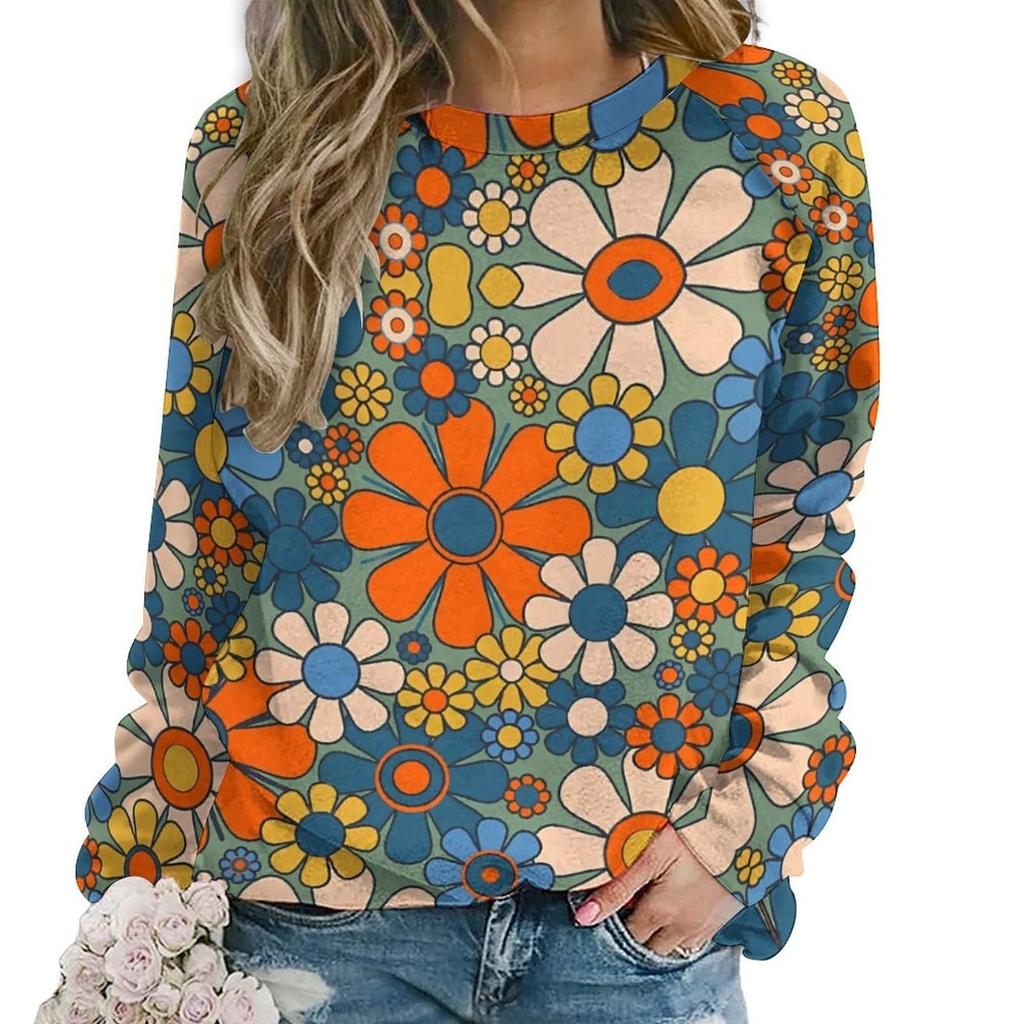 Мандала Цветок Толстовка Цветочный 3D Принт Толстовка Женская Новые Толстовки С О-Образным Вырезом Уличная Одежда Оверсайз Харадзюку Пуловер Женская Одежда