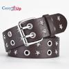 Star Style Double Exhaust Eye Punk Style PU Belt Decorative Trouser Belt
