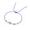 Niche Ethnic Style Miyuki Seed Bead Bracelet: Deep Sea Blue Eye Shell Lucky Braid