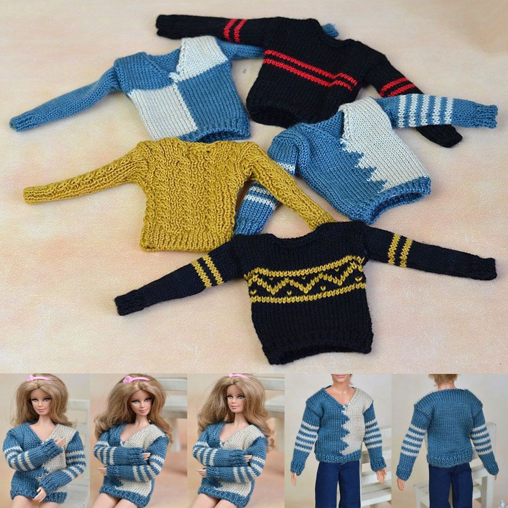 Одежда для кукол, детские игрушки, мужская кукольная одежда, кукольное пальто, джинсы, брюки, повседневный вязаный свитер