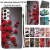 Чехол-книжка из искусственной кожи ручной работы для Samsung Galaxy A73 5G (A736B/A736B/DS)- Противоскользящий ударопрочный чехол с ремешком на запястье и дизайнами в виде сердец/роз и кошек