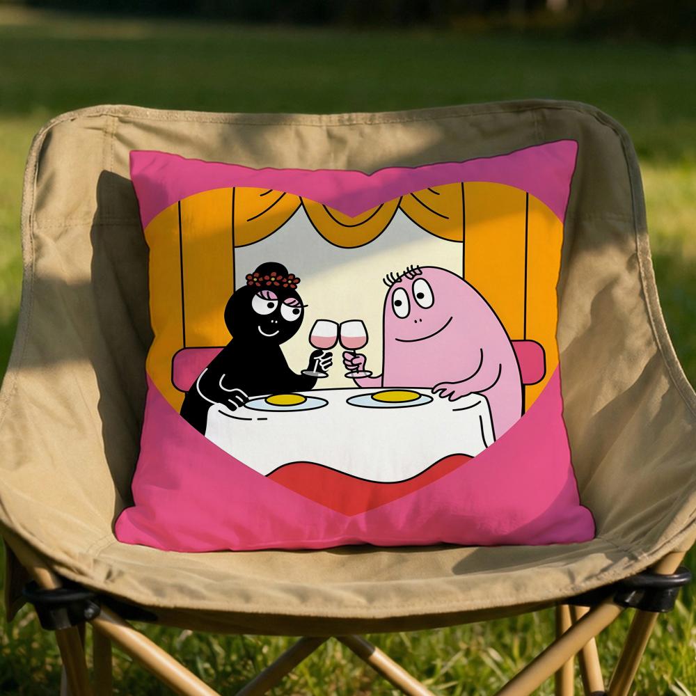 Cartoon BBarbapapa Cushion Cover Soft Reversible Durable Pillow Cover MultiScene Use for Home Car Daily Comfort