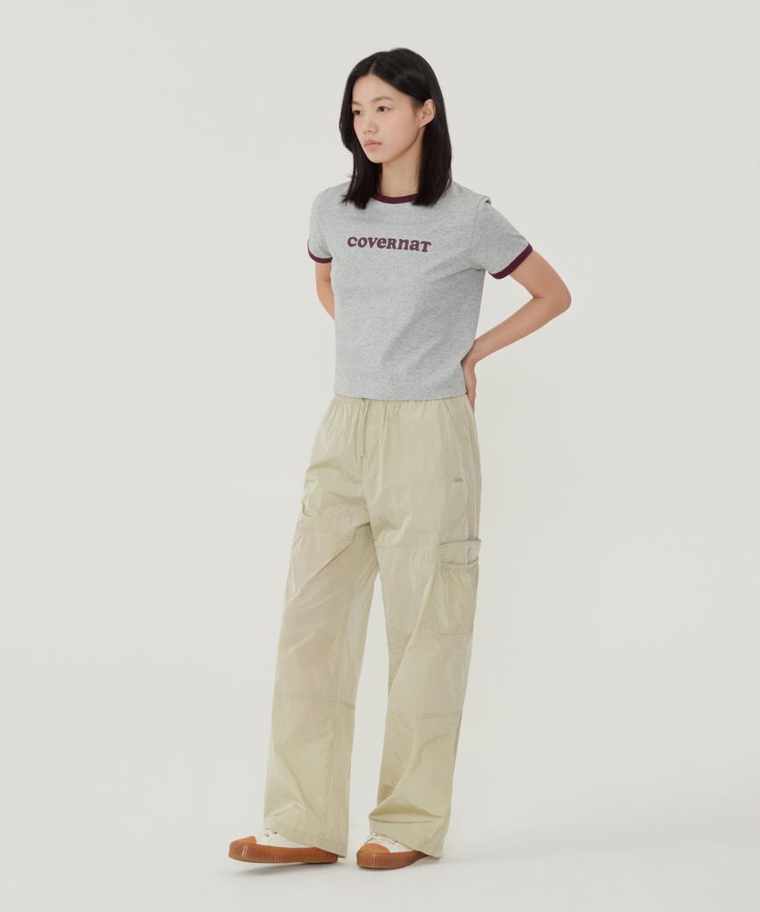 COVERNAT WOMAN Cooper Logo Ringer T-Shirt Off White