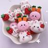 10PCS Hand Painted Resin Kawaii Colorful Rabbit Flatback Stone Figurine Scrapbook DIY Decor Home Accessories Crafts