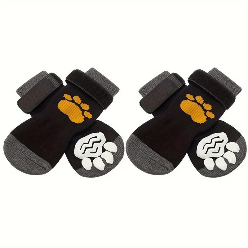 4 шт./комплект регулируемых нескользящих носков для собак - двусторонние защитные накладки на лапы для мелких и средних пород, можно стирать в стиральной машине