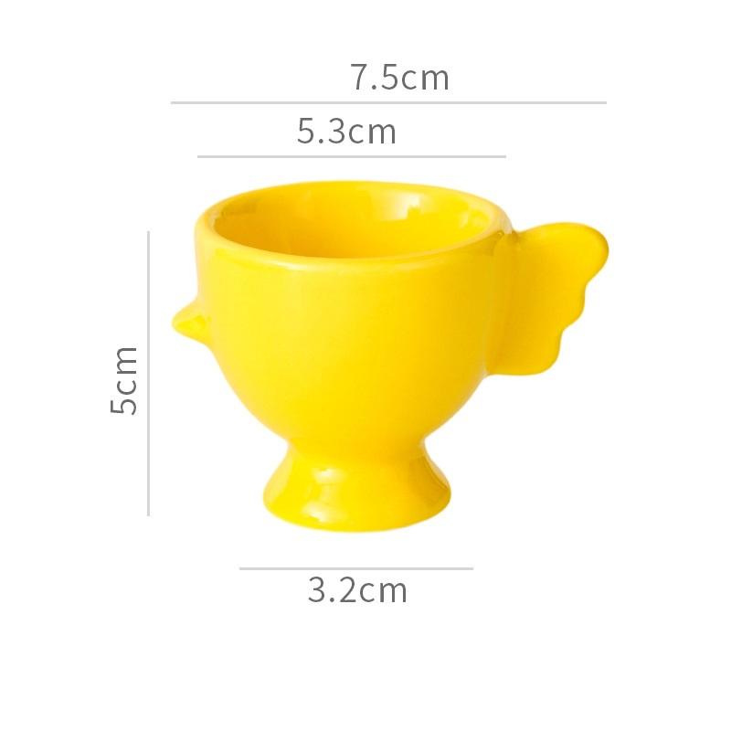 Egg Cup Heightened Base Solid Color Non-Slip Handle Good Grip Makeup Sponge Holder Mini Breakfast Ceramic Egg Holder Dining Room