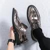 Casual Shoes for Men Shoes Big Size Fashion Gold Silver Loafers Men Luxury Casual Brogue Club Wedding Party Block Leather Shoes