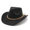 Western Cowboy Hat Suede Bullhead British Jazz Hat Men'S And Women'S Ethnic Hat Top Hat