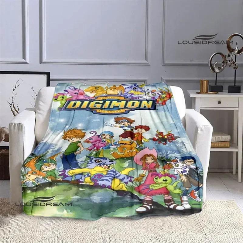 Одеяло с мультяшным принтом Digimon, теплое одеяло с фланцем, одеяло для пикника, домашнее дорожное одеяло, подкладка для кровати, подарок на день рождения