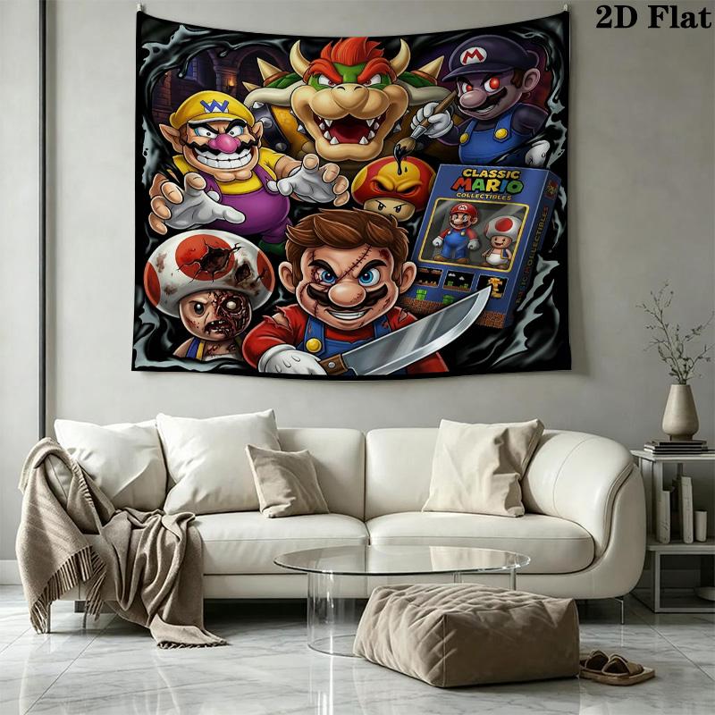Super Mario Wall Tapestry Aesthetic Wall Hanging Printed Fabric Blanket Decorative Tapestries For Bedroom Living Room Home Decor