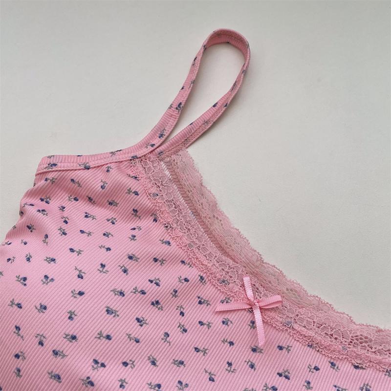 Women Fashion Summer Spaghetti Strap Tank Tops Sexy Boho Bow Front Sleeveless Camisole Shirt