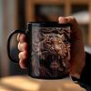 Серебряноголовый король-лев Керамическая кофейная кружка офисная кофейная чашка домашние чайные чашки подарок другу на день рождения