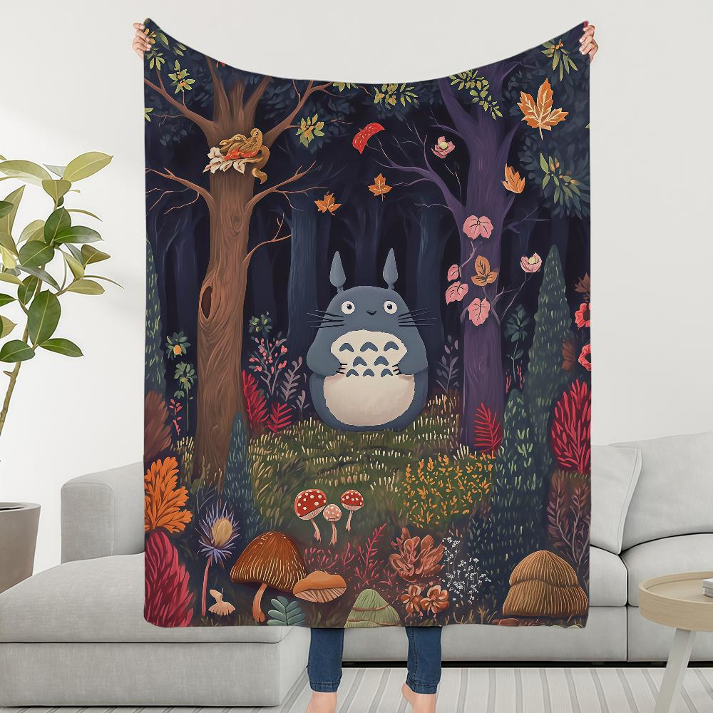 Classic Cartoon T-Totoro-S Cute Blanket Soft Warm Furry Throw Super Kids Toys Bed Sofa Car Cradle