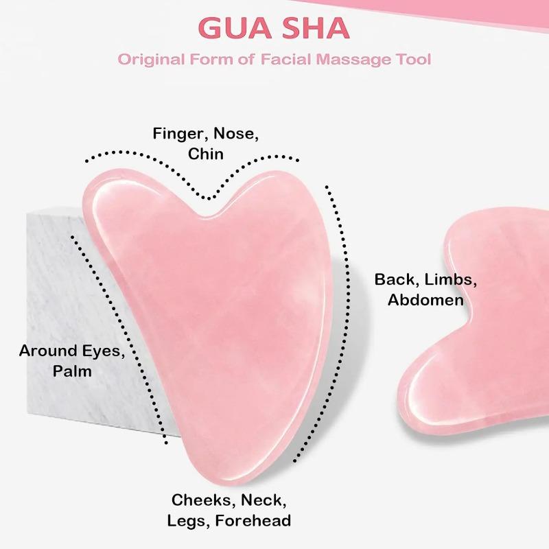 1pc/2pcs Guasha Scraper Facial Massager Gouache Scraper Face Massage Acupuncture Gua Sha Board Acupoint Eye Care SPA Detox Tool