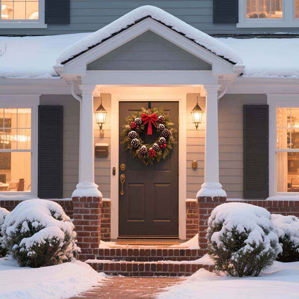 1 прочный металлический каркас для цветочного кольца для подвешивания на дверь - минималистичный дизайн, подходит для рождественского оформления в помещении/на улице