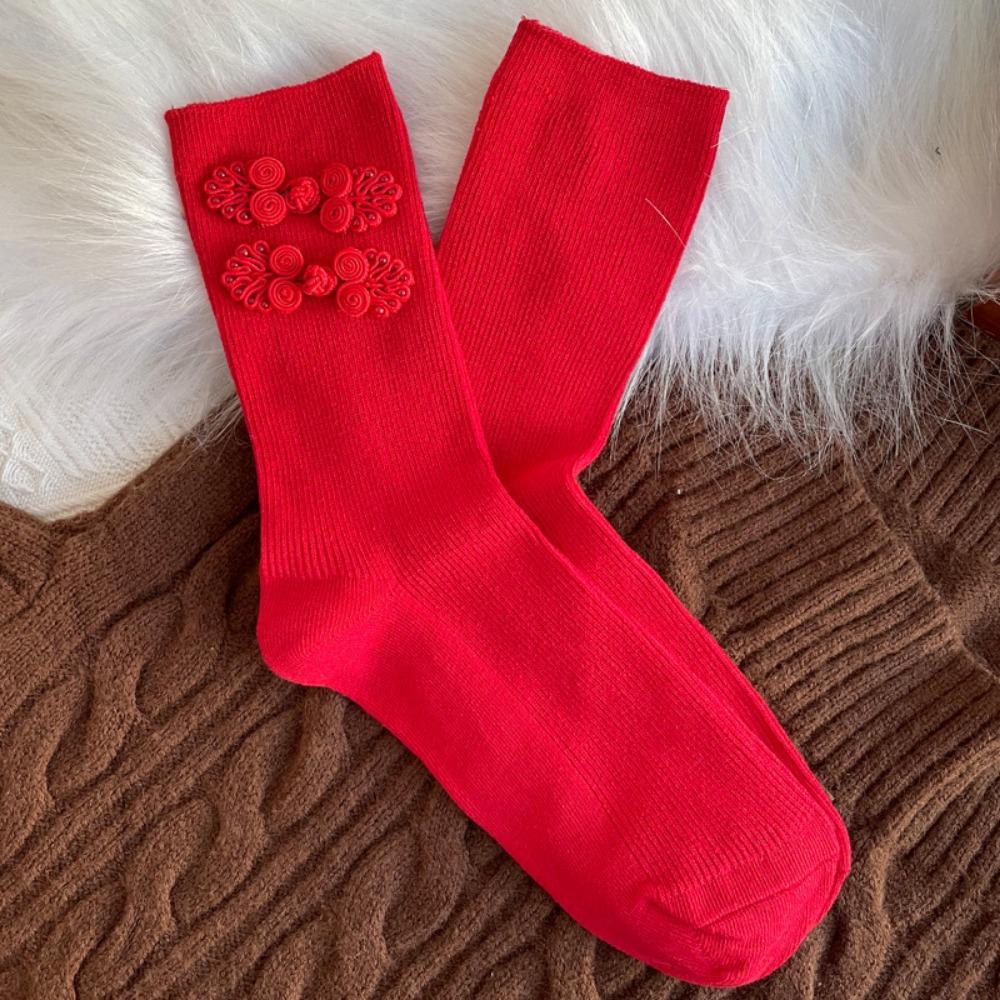 Cotton Zodiac Year Socks Bowknot Hairball Bowknot Stocking Kawaii in Tube Socks  Christmas