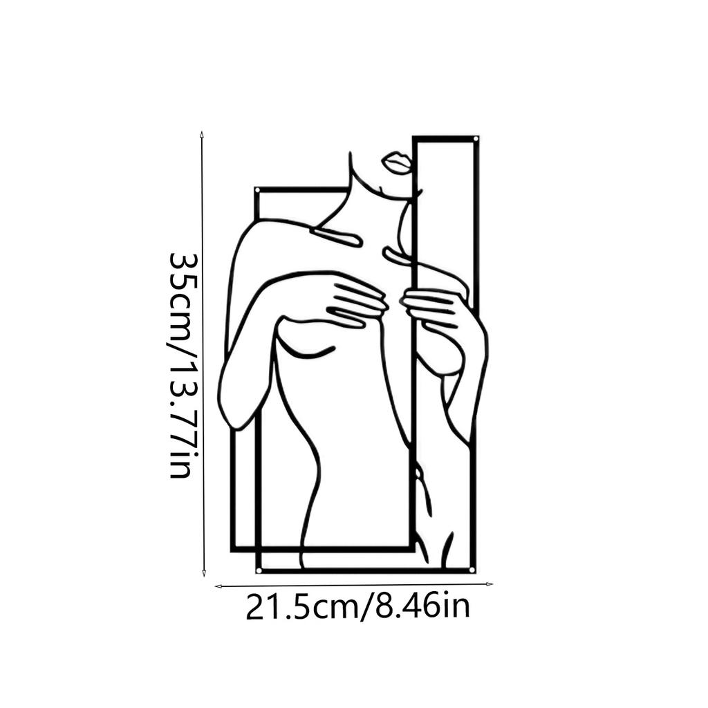 Female Human Body Metal Mural Bathroom Wall Decoration Metal Line Art Bedroom Wall Decoration Wall Sculpture