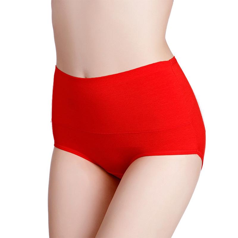 Breathable 1PC Panties High Quanlity For Women Underpants Female Intimates Abdomen Underwear Solid M-7XL High Waist Cotton Briefs Plus Size Beads