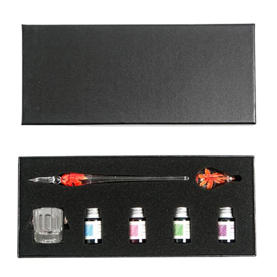 1 комплект перьевой ручки, цветочная ручка, конечная форма, гладкая ручка для письма, портативная хрустальная ручка с чернилами в подарок