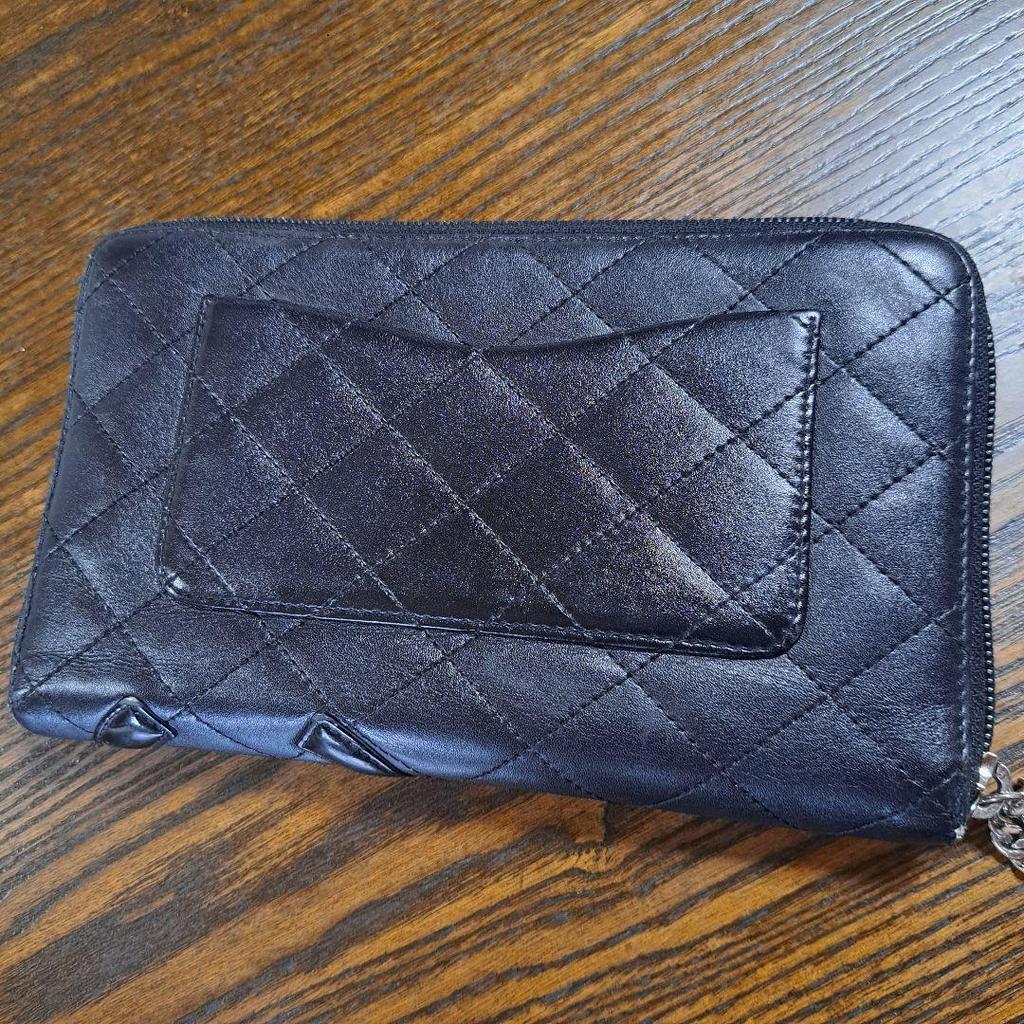 Used CHANEL wallet, Cambon line, Chanel zip-around long wallet, black, large