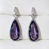 BELLA BOX Teardrop Purple CZ Stone Drop Earrings High Quality Silver Color Gorgeous Women Accessories Wedding Trend Hot Jewelry