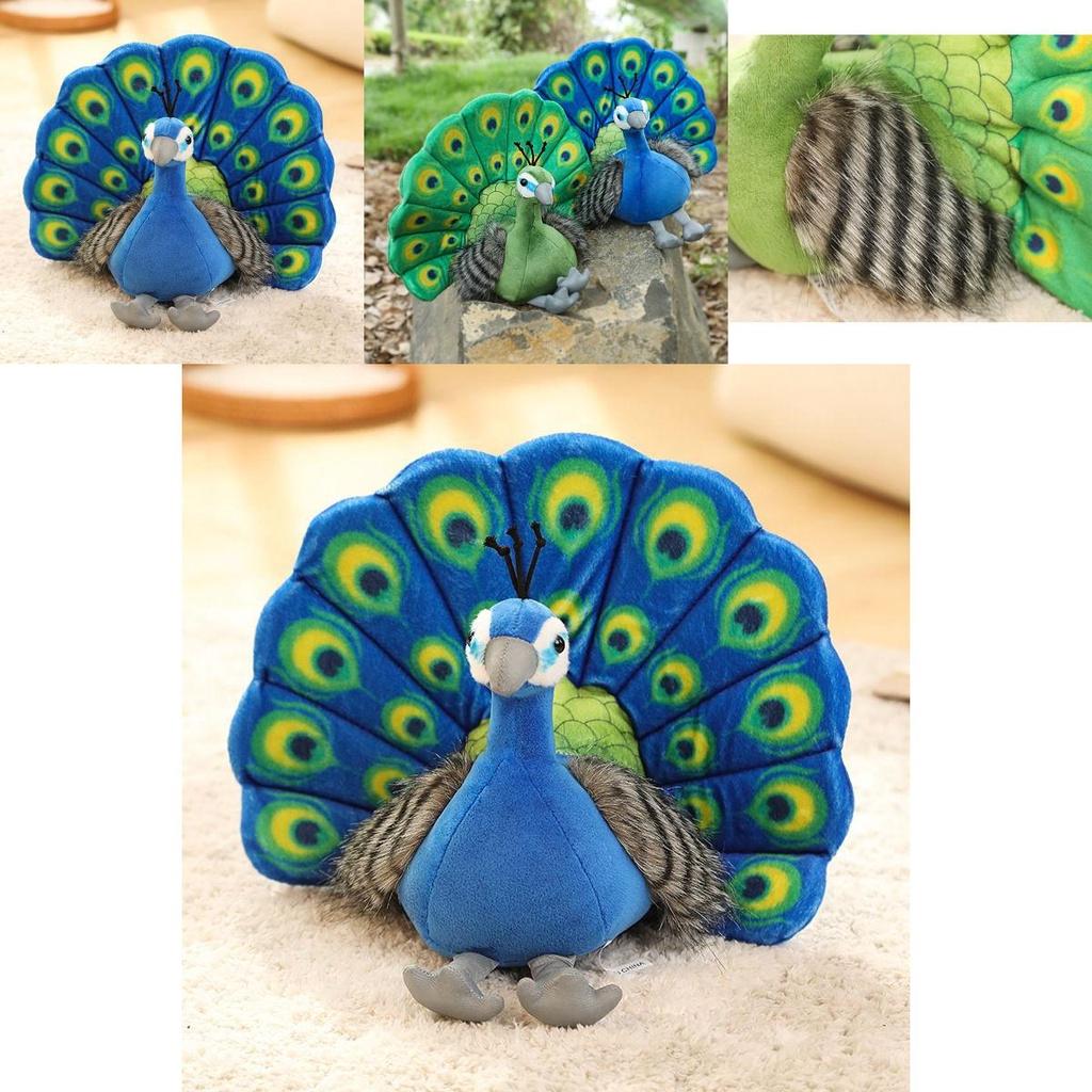Прекрасная 25-сантиметровая плюшевая игрушка, имитирующая павлина, мягкая набивная игрушка, кукла для обнимания для малышей, рождественский подарок