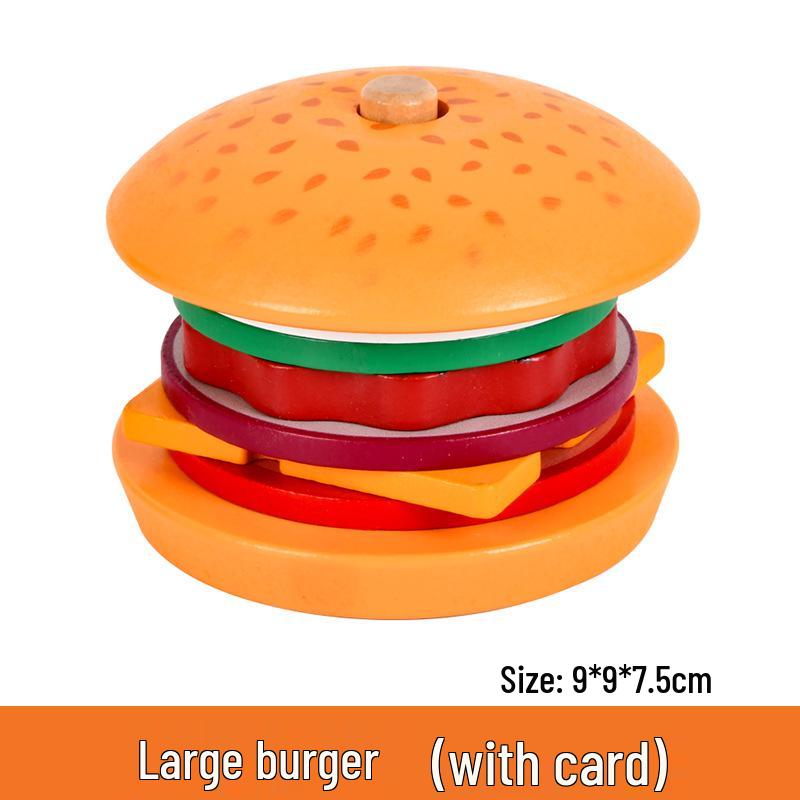 Деревянный игровой набор «Сэндвич и гамбургер» для детей 3-6 лет: Интерактивная обучающая игрушка