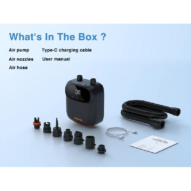 AIRBANK PUFFER Pro 20PSI Перезаряжаемый воздушный насос для надувной палатки SUP лодки из ПВХ каяка Аксессуары для серфинга кайта матраса