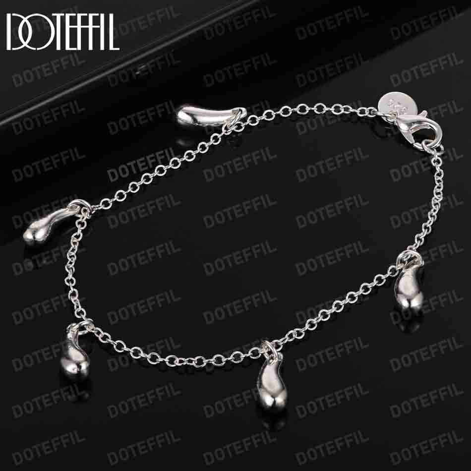 Браслет с подвеской в виде капли воды из стерлингового серебра 925 пробы, модные свадебные украшения