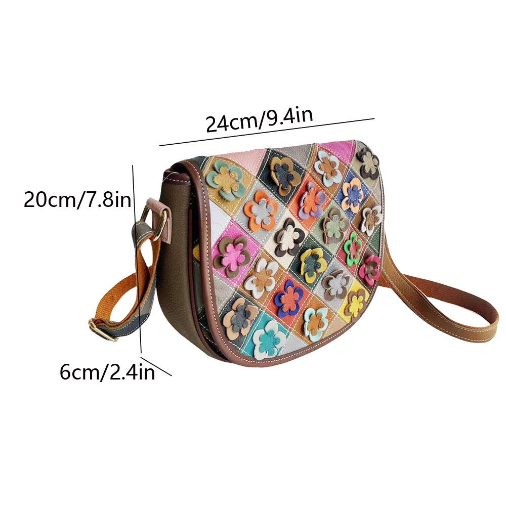 Модная женская сумка, цветная кожаная сумка-седло, клетчатая сумка с цветочным узором, сумка для мобильного телефона, повседневная универсальная сумка через плечо