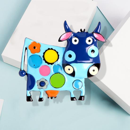 Miss Sugar модная брошь унисекс со стразами, инкрустированная знаками зодиака корова, крупный рогатый скот, брошь, булавки, подарки на Новый год